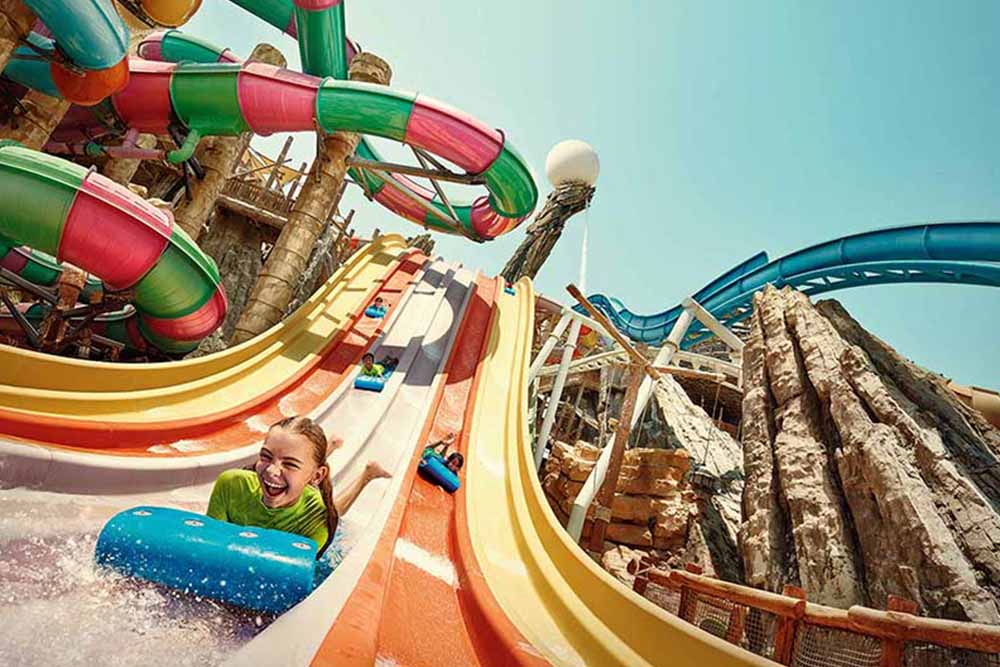 Exploring slides at Murjan Splash Park