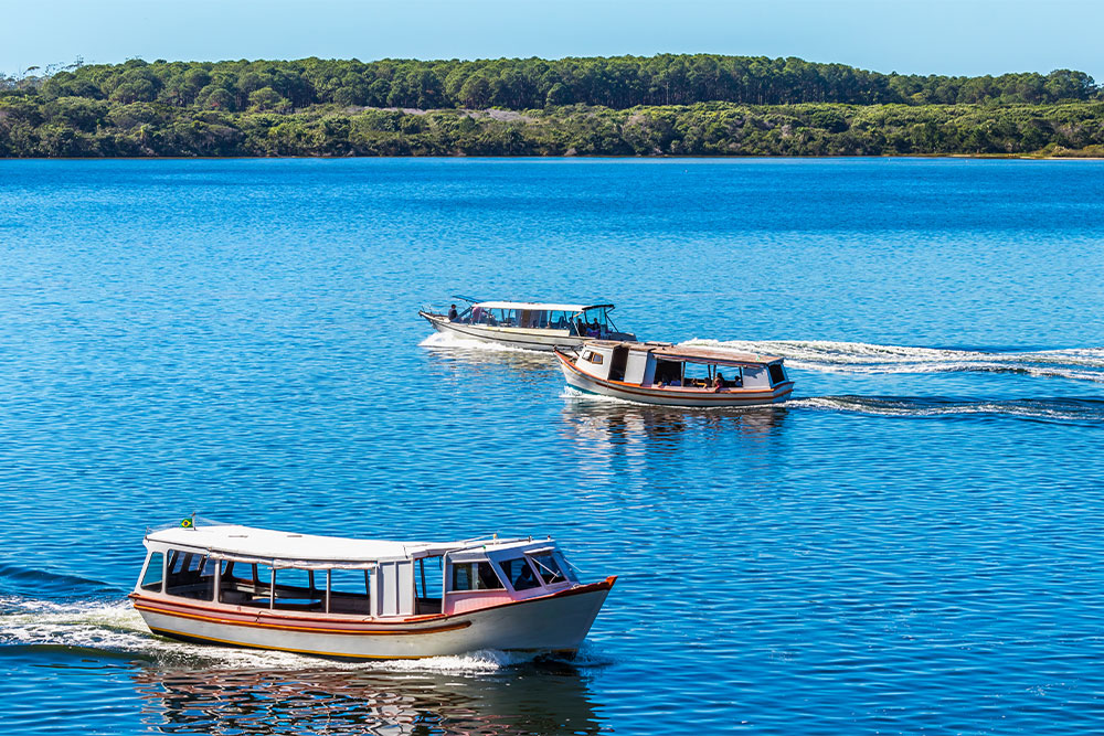 water taxis accompanying passengers 