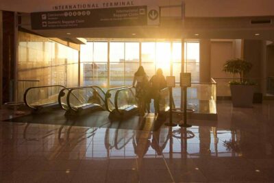 A sunset view at Sharjah International Airport