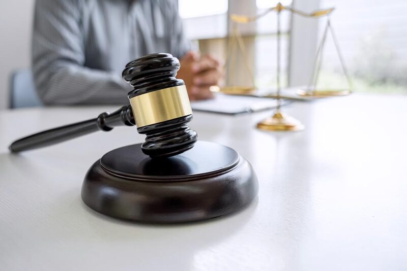 judge and gavel in the courtroom 