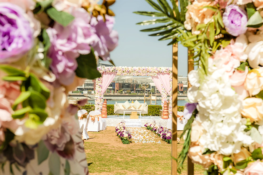 An elegant outdoor wedding venue in Dubai