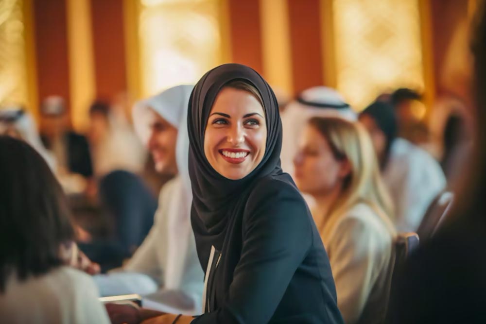 Lady in university achieving higher education in the uae