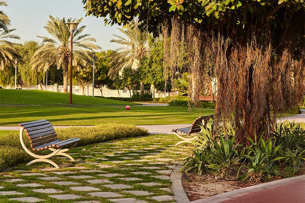 Green landscapes providing a serene ambience at Jumeirah Golf Estates in Dubai