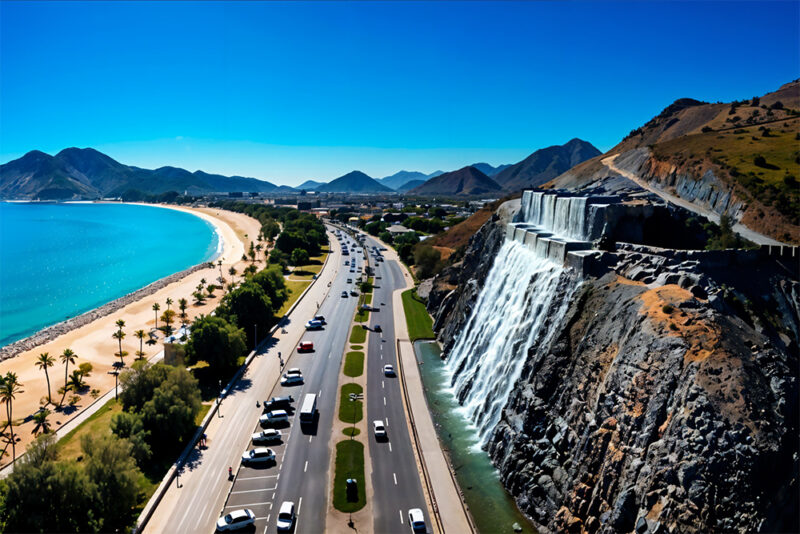 A roadway to Khorfakkan