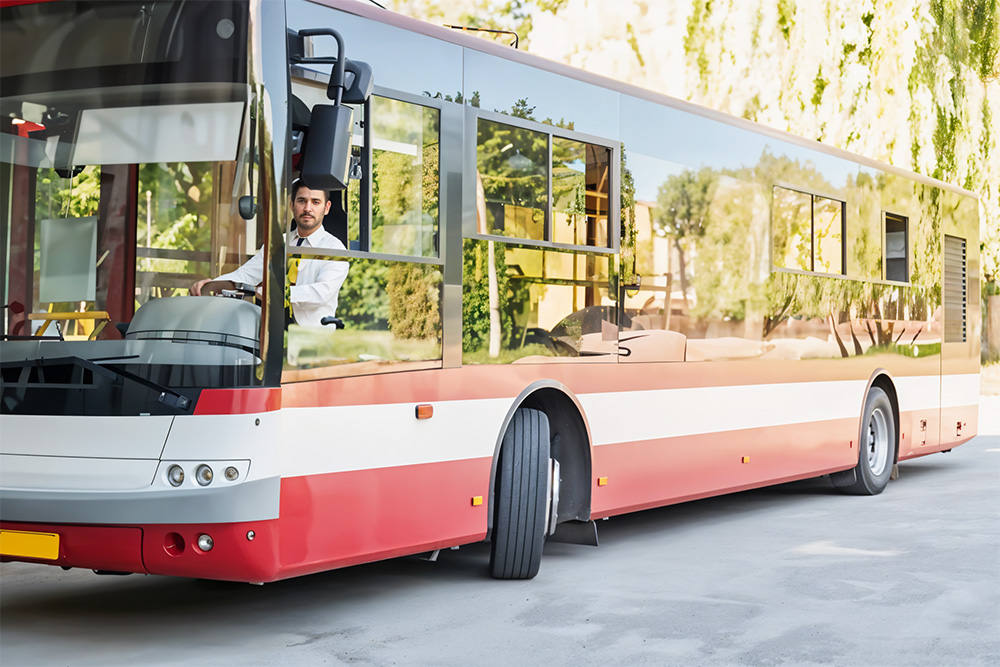 Driver Driving a bus