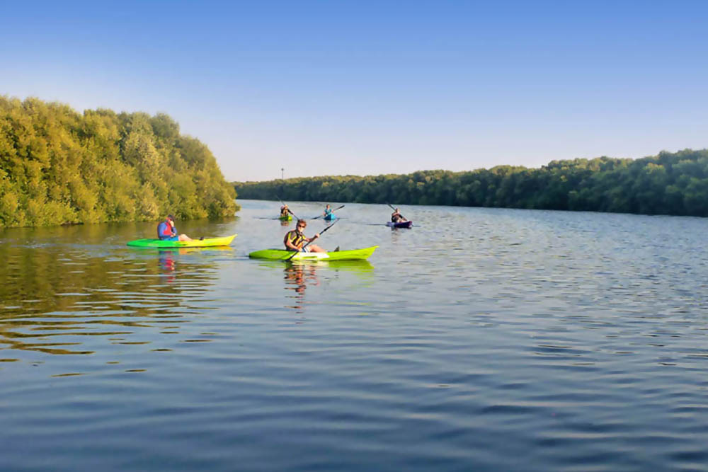 Kayaking as winter activity in Ajman