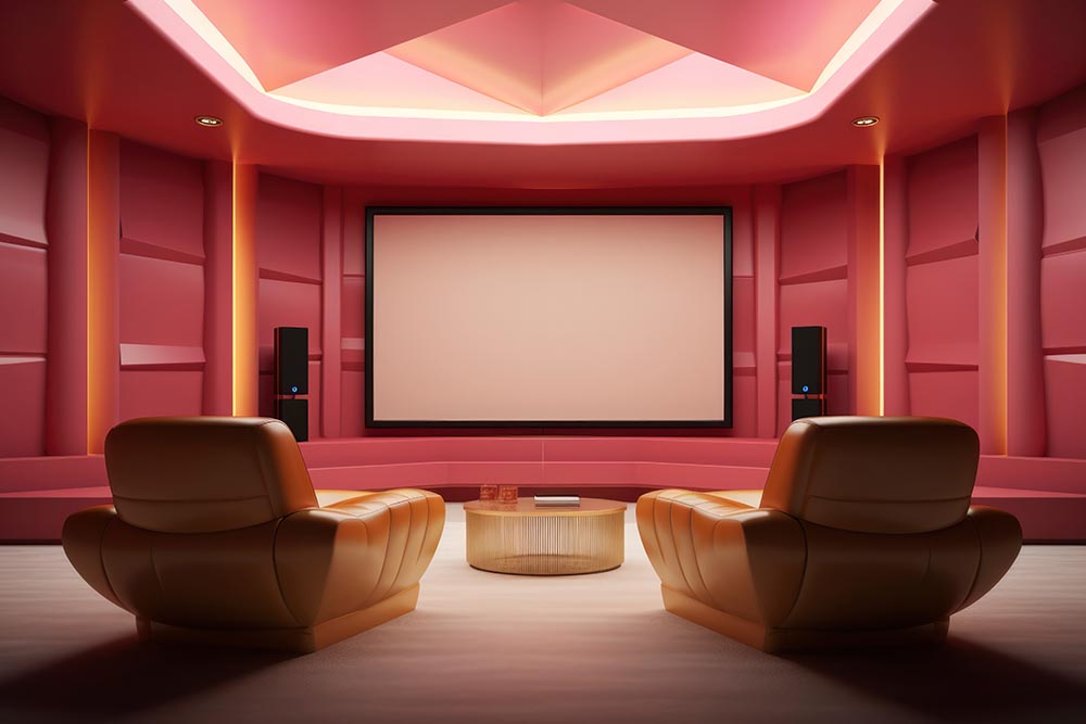 a cosy setup of home cinema in Abu Dhabi 