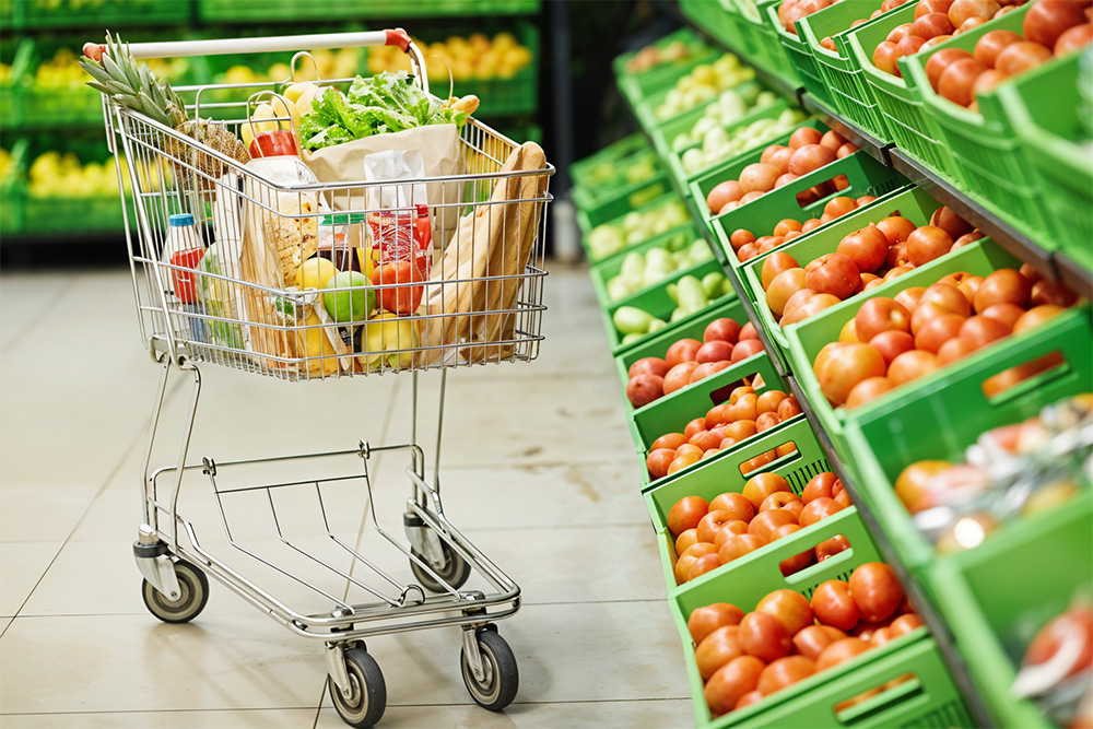 grocery cart in union coop supermarket