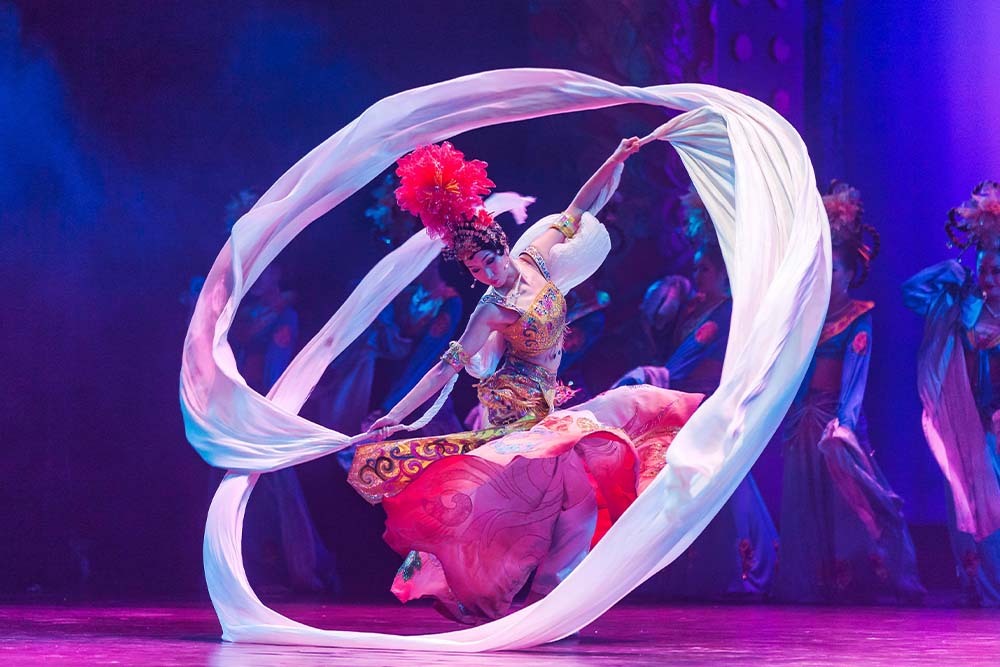 Woman giving a dancing performance on stage