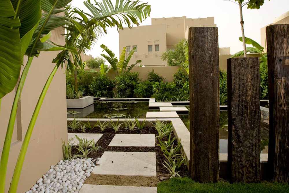 Green landscape surrounding Dubai property