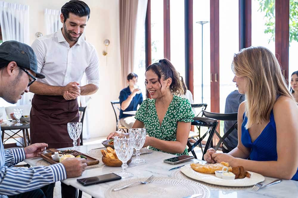 People dining in a restaurant