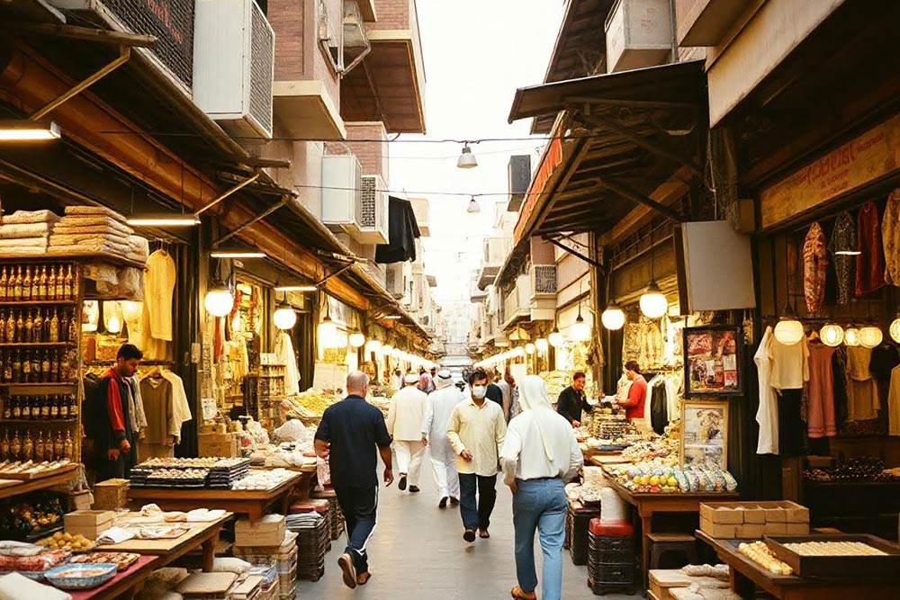 shopping at kuwaiti market