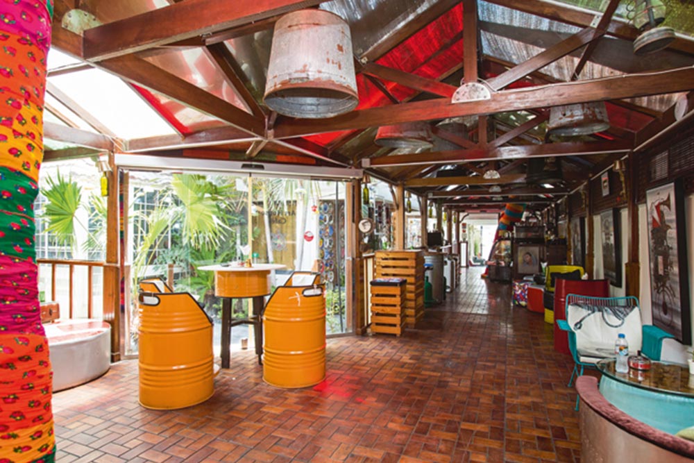 Cafe with colourful interiors