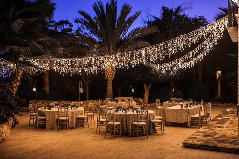 An elegantly decorated setup of wedding venue in Abu Dhabi