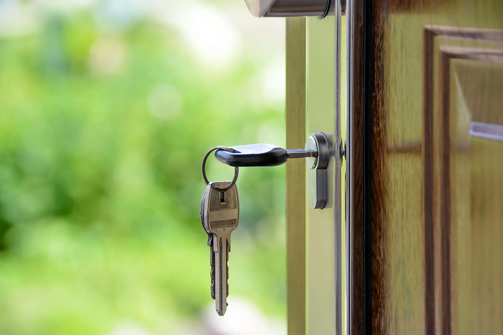 Black Handled Key on Key Hole