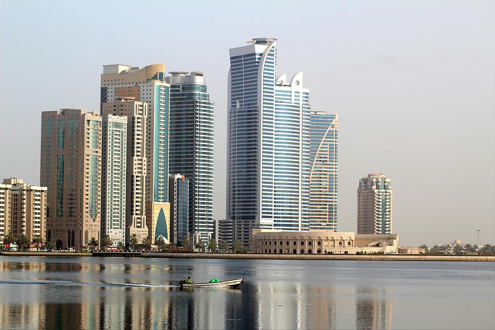 Sea shore view of Future Tower buildings