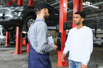 Visiting a vehicle inspection centre and getting testing done