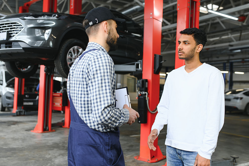 Visiting a vehicle inspection centre and getting testing done