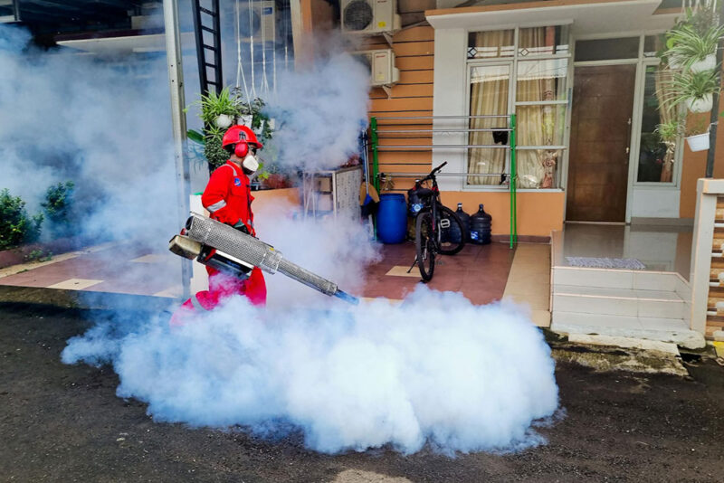 A person doing fumigation