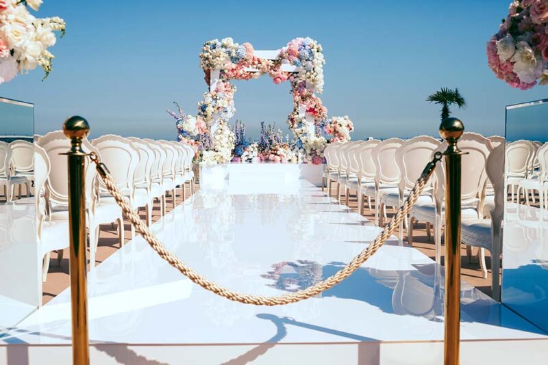 An elegant outdoor wedding venue in Dubai