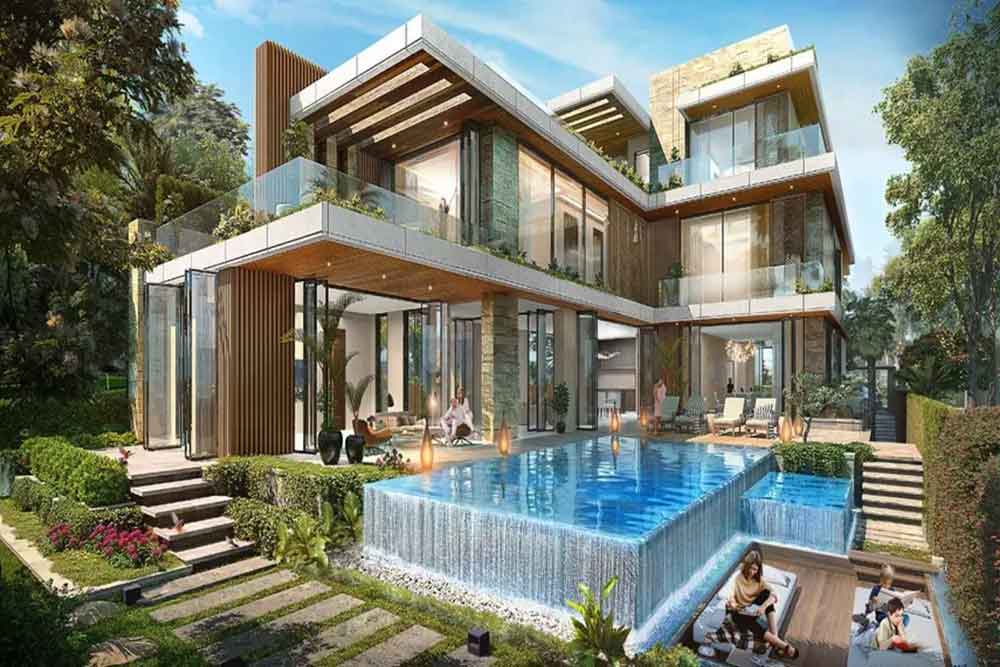 Private pool to sit and relax in the new Cavalli Estates project by Damac Properties 