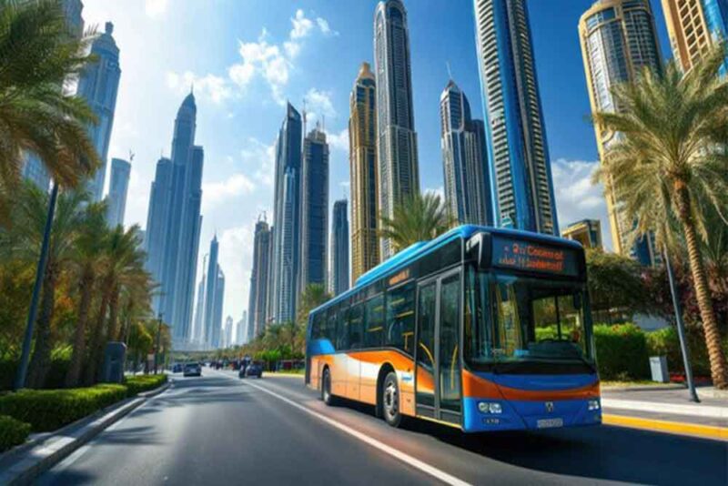 Ajman Bus moving on a road