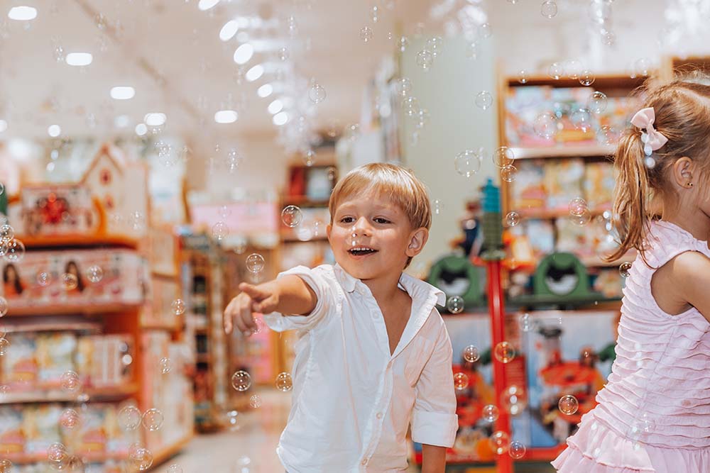 Kids playing in toy stores in Dubai 