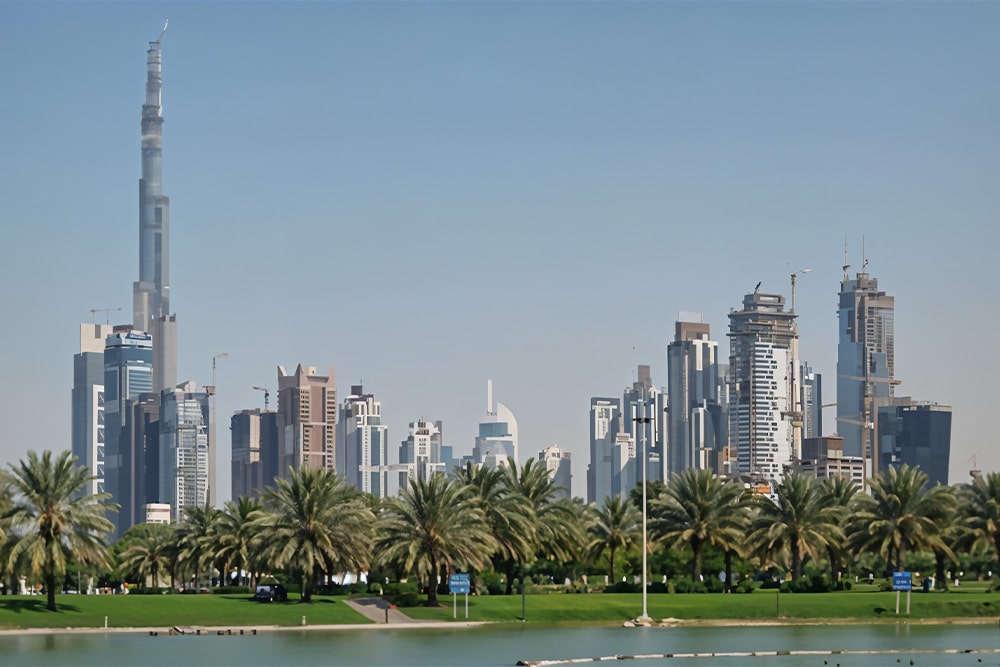 admiring dubai’s stunning city views at safa park