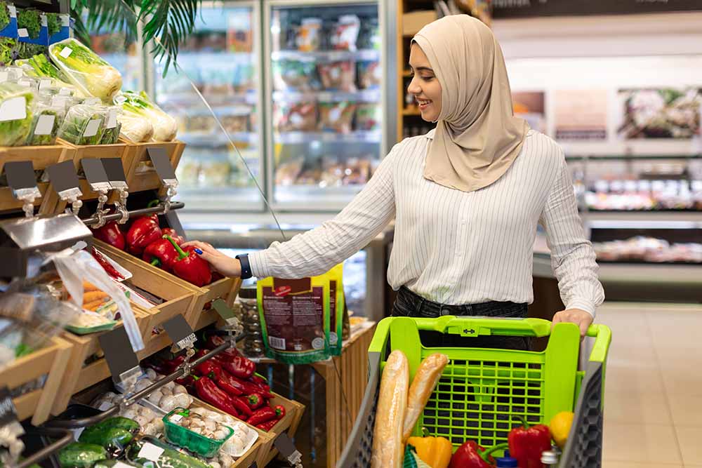 Shopping in a supermarket in Oud Al Muteena 