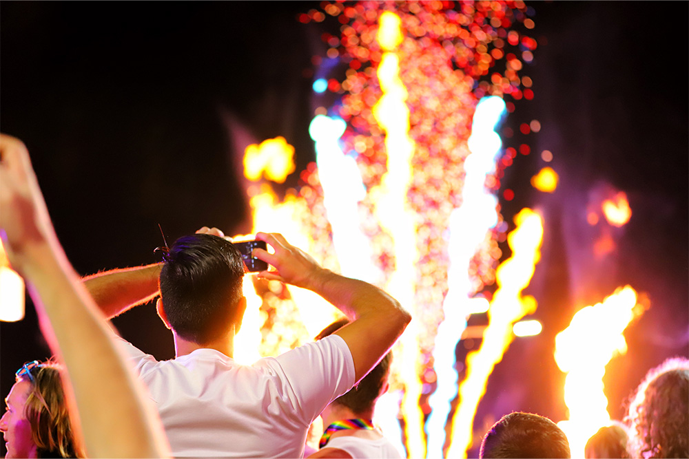 People watching Fireworks in Dubai