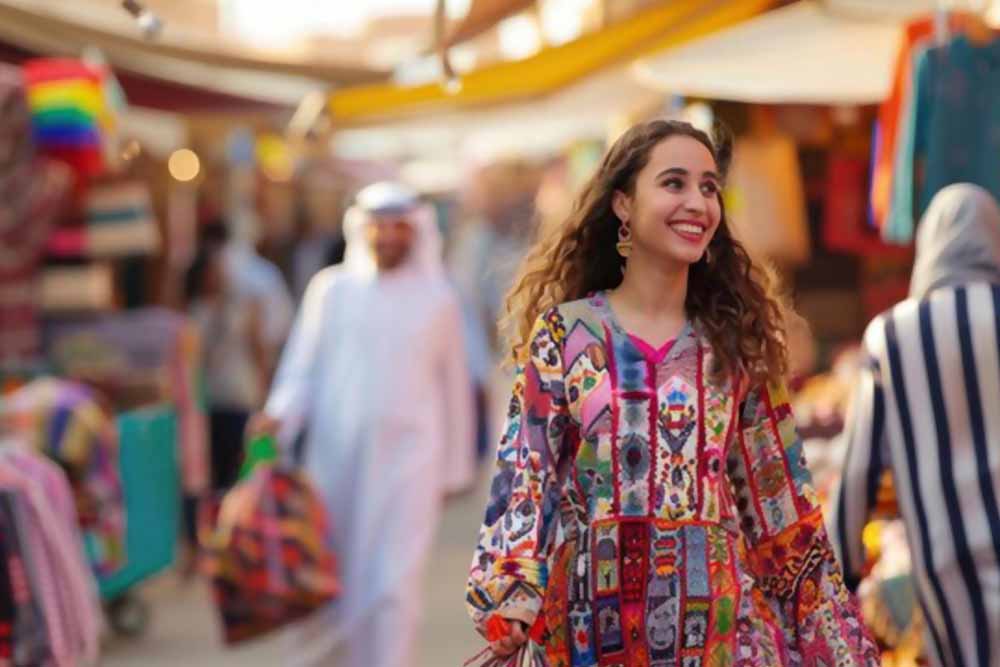 Woman shopping in a souk 