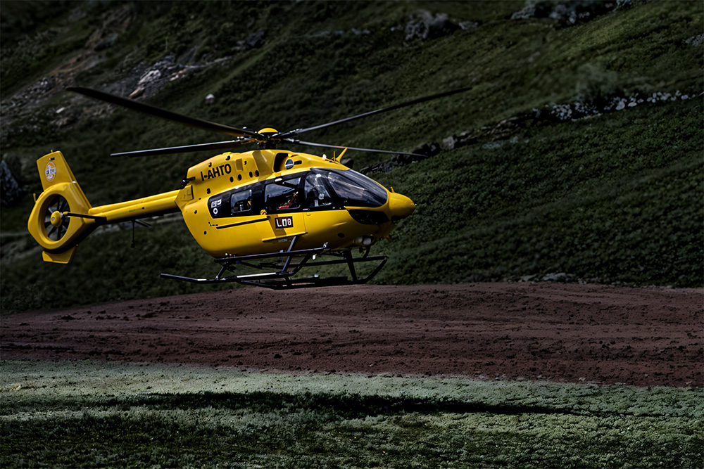 Helicopter on the shore 