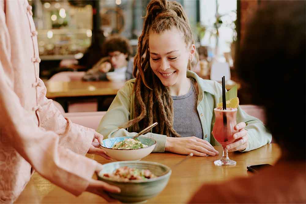 vegan food served at restaurant