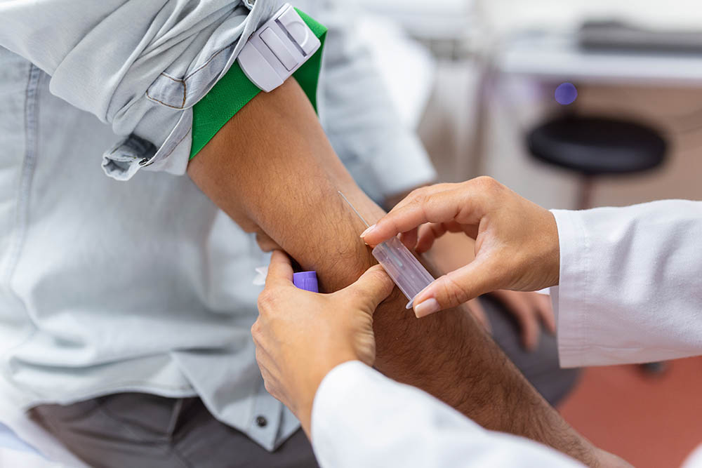 A man donating blood in Dubai