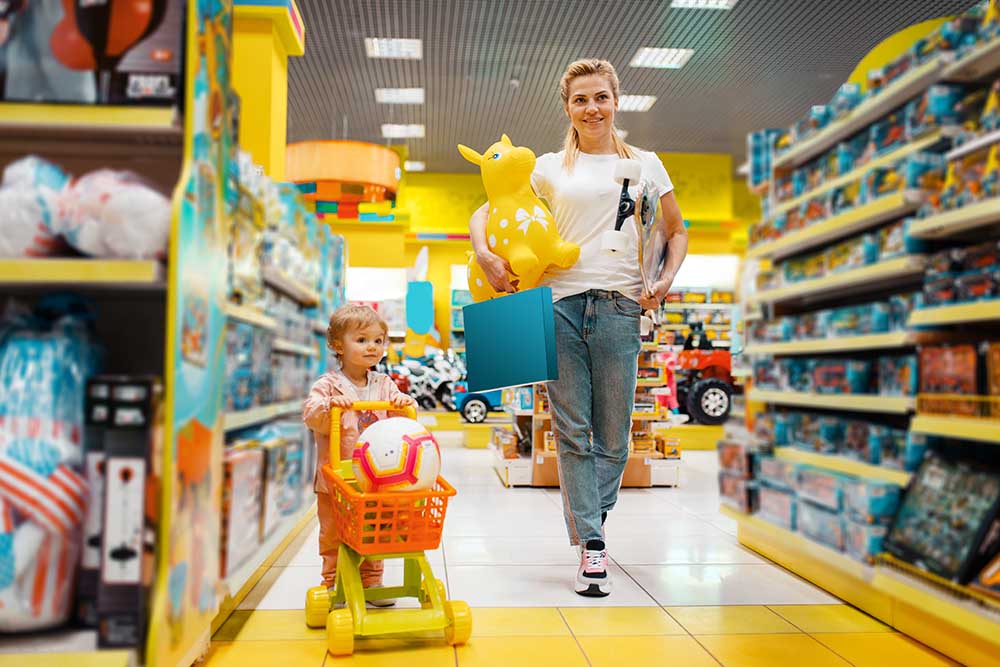 Kids playing in toy stores in Dubai 