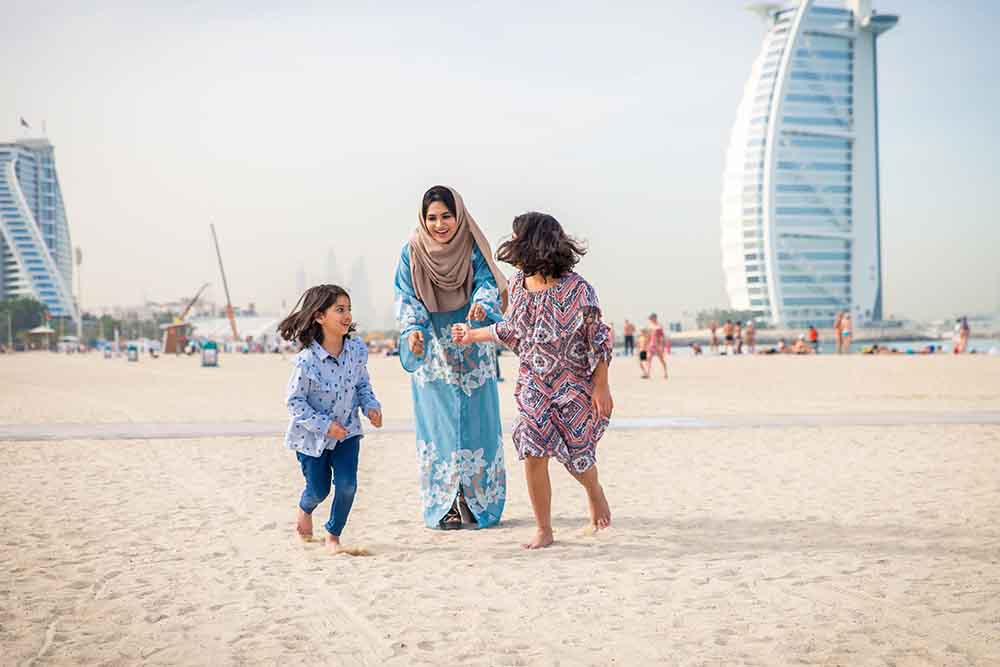 Family enjoying on Jumeirah beach 