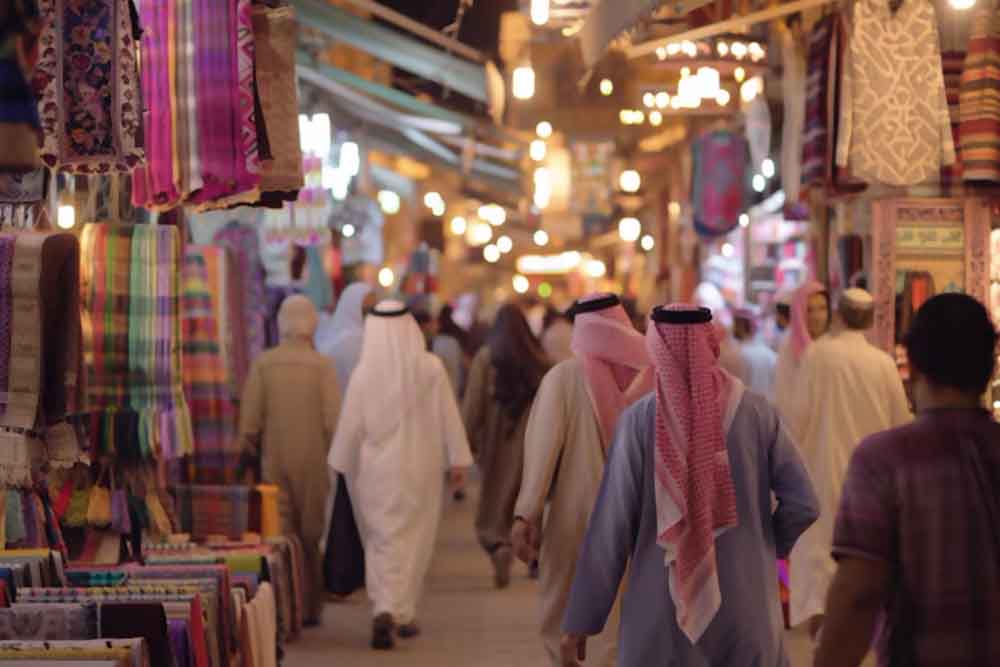 People in traditional souk 