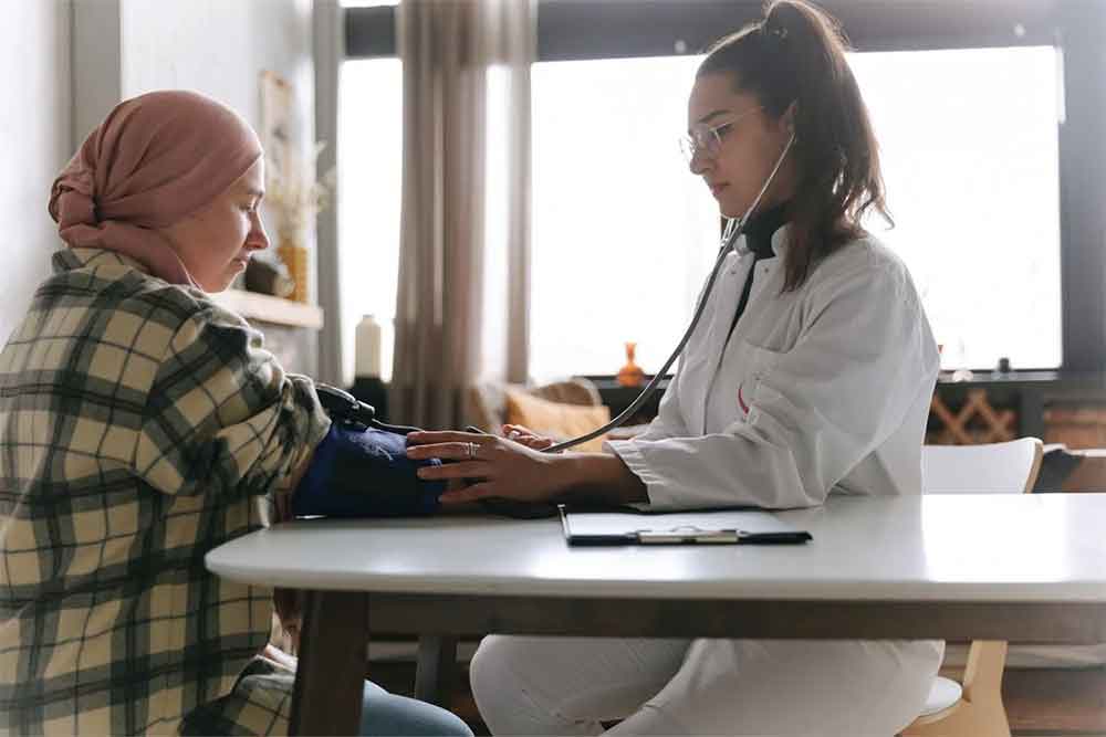 checkup at the health centre in Abu Dhabi