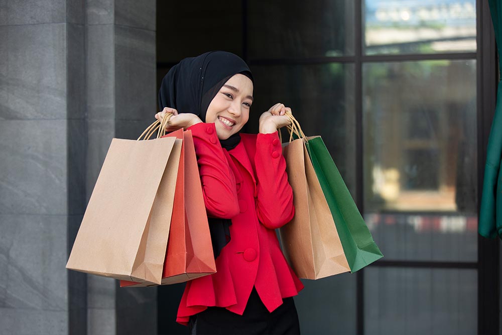 shopping in the mall