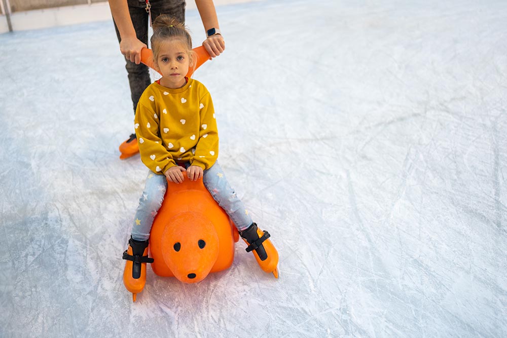 Safety aids for ice skating in Dubai Ice Rink