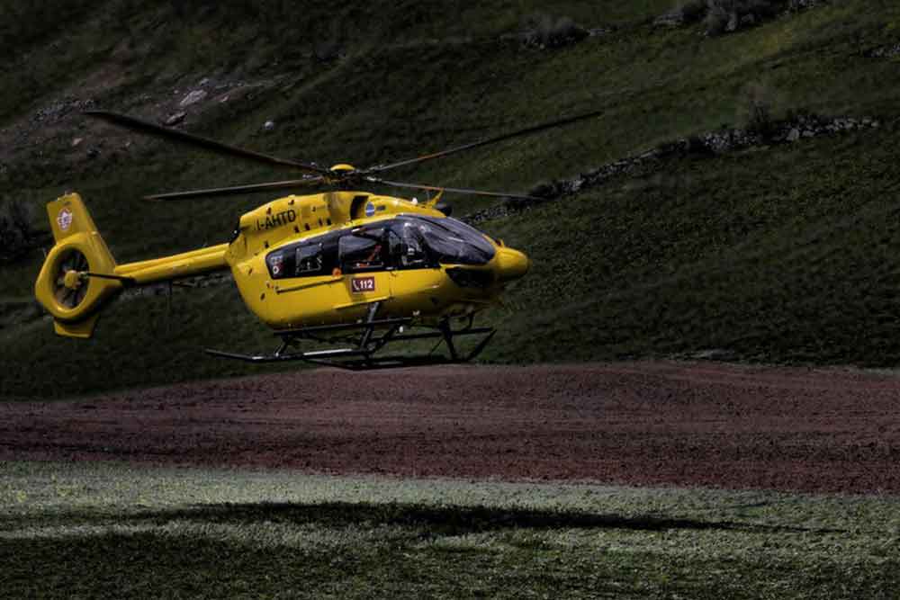 Helicopter on the shore 