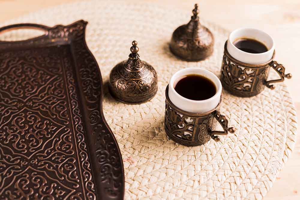 Arabic coffee in a vintage coffee pot