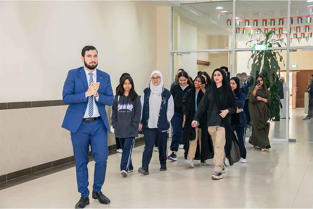 BBA students with their teacher at Al Ain University