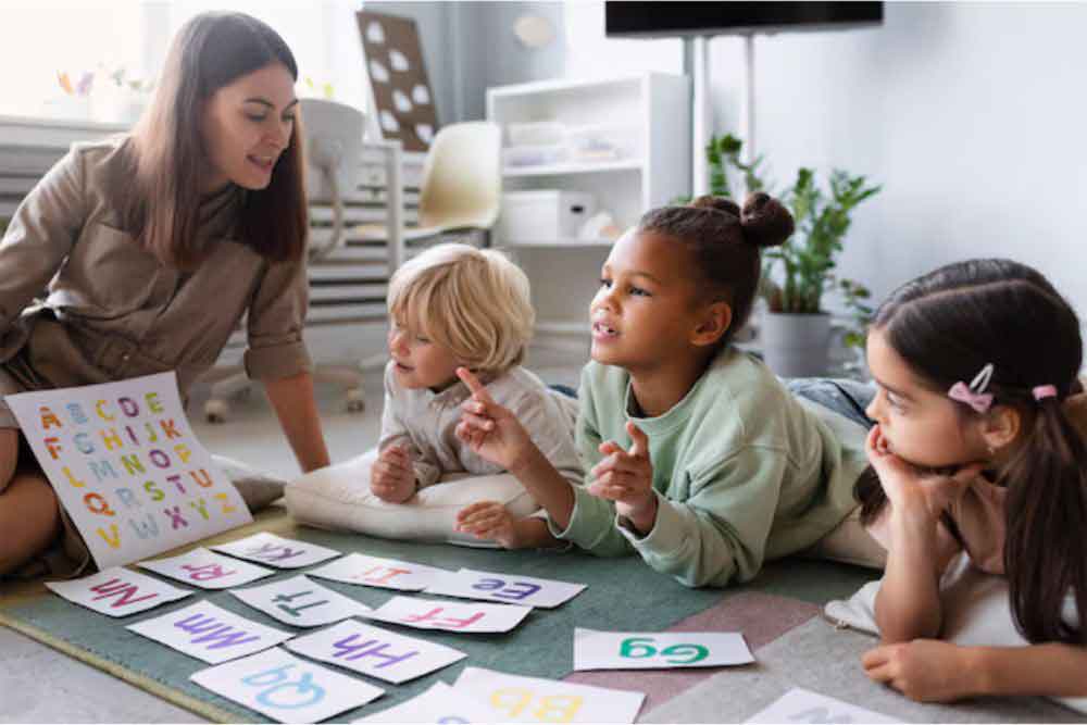 Children learning alphabets