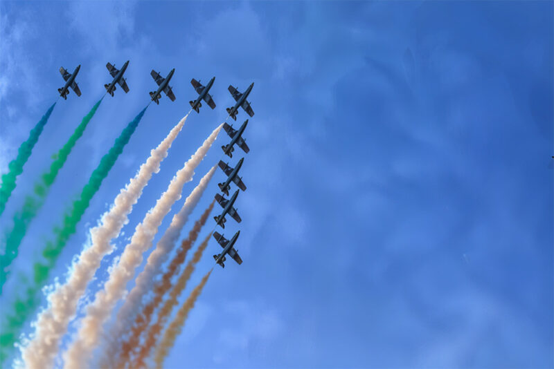 Aircrafts showing colours