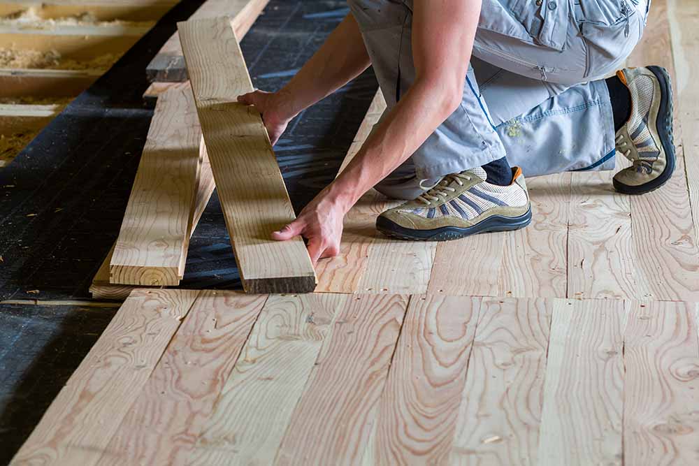 Installation of engineered wood parquet