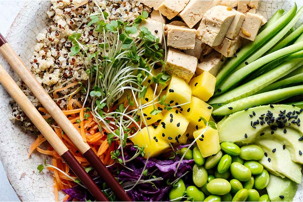 a vegan poke bowl