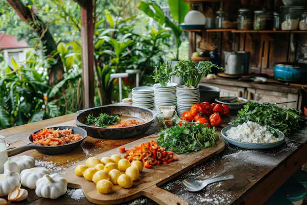 Fresh ingredients in the kitchen