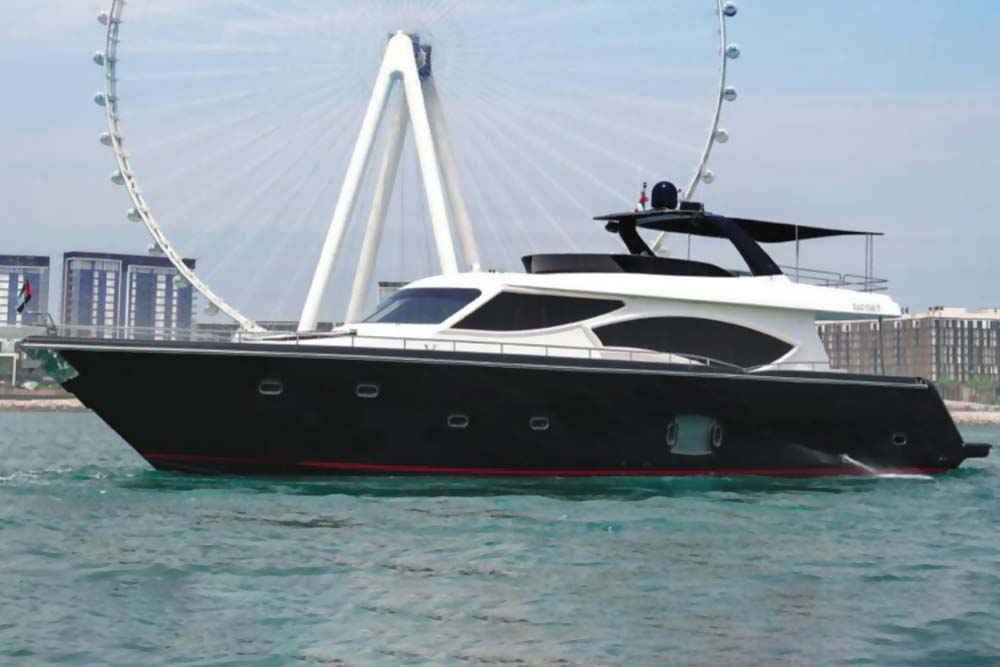 cruising around dubai at sky marine yachts