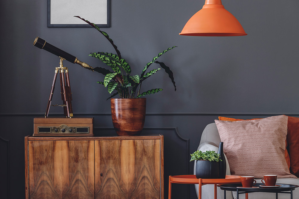 Boho decor in a living room